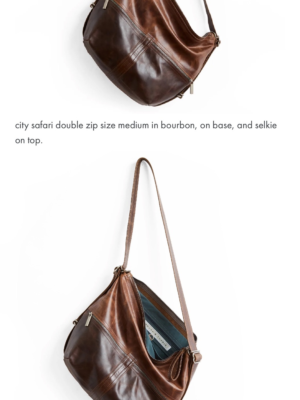 Rough & Tumble Large City Safari in Bourbon + Selkie with clip on strap - Picture 2 of 16